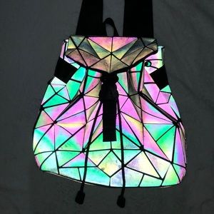 Iridescent geometric backpack